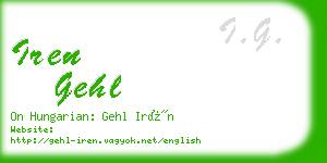 iren gehl business card